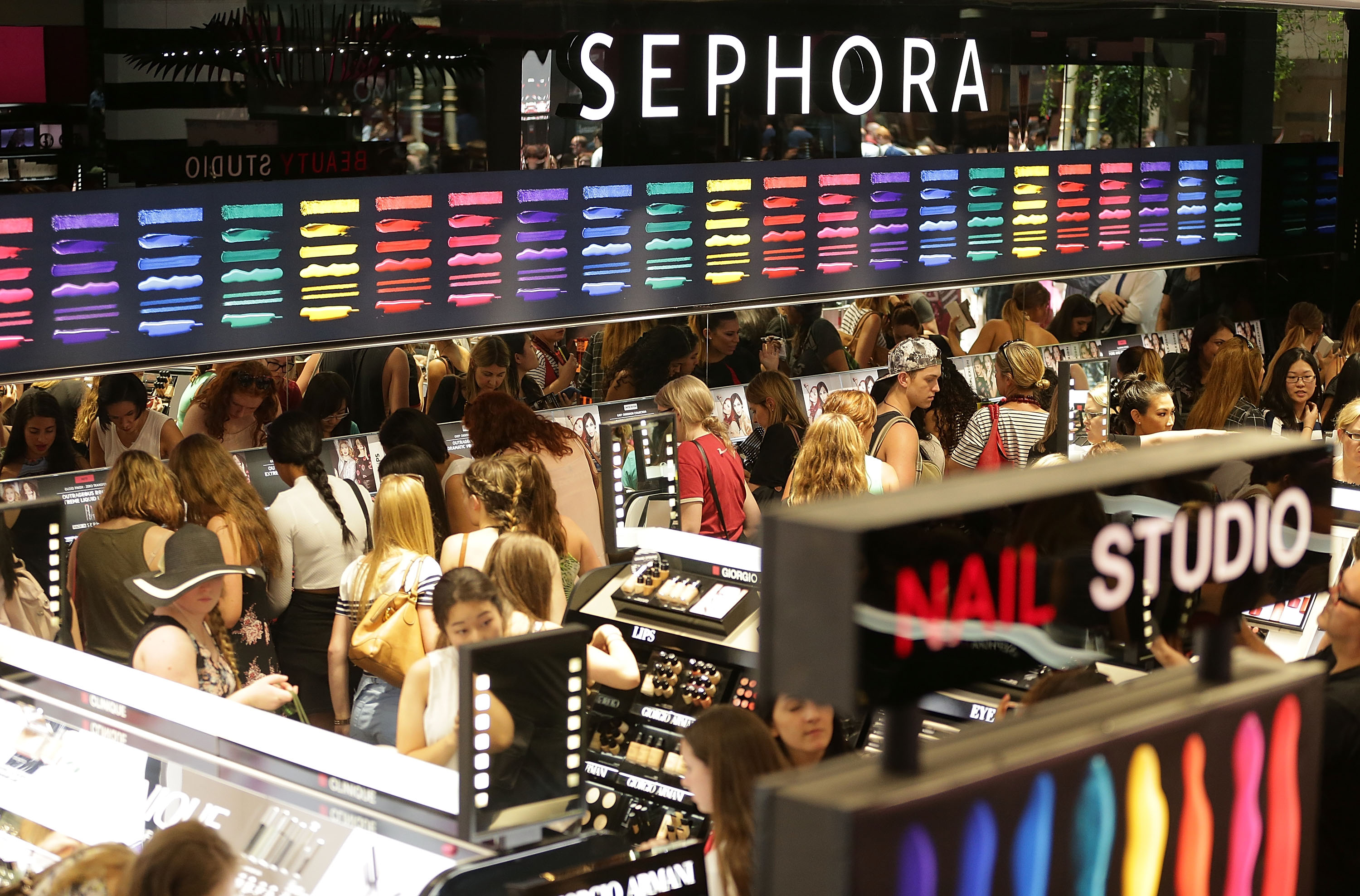 SYDNEY, AUSTRALIA - DECEMBER 05:  Shoppers attend the opening of Sydney's first Sephora store at Westfield Pitt Street Mall on December 5, 2014 in Sydney, Australia. This is the first Sephora store to open in Australia.  (Photo by Mark Metcalfe/Getty Images)