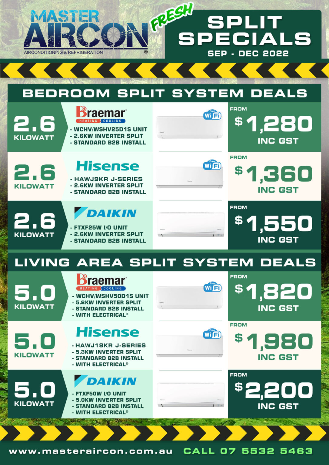 Split System Aircon Specials Master Aircon Gold Coast Air Conditioning